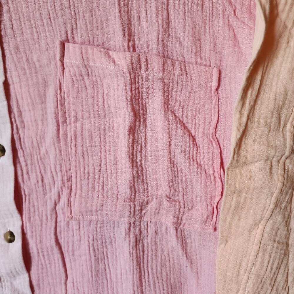 x2 NWT Simply Southern L/S Pastel Colorblock Gauze Button Down Tops Size M/L - Picture 15 of 16